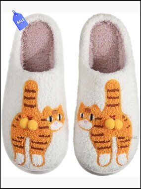 Plush Highland Cow Slippers Women Cozy Non Slip Indoor Warm Fuzzy House Shoes